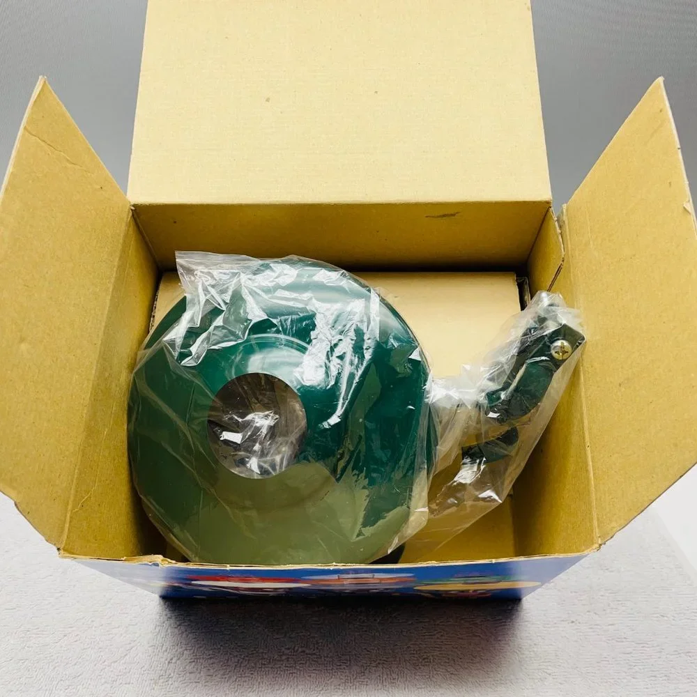 New In Box Pole Candle Lamp w/Globe, Green, Glass/Metal, Patio-Deck-Beach